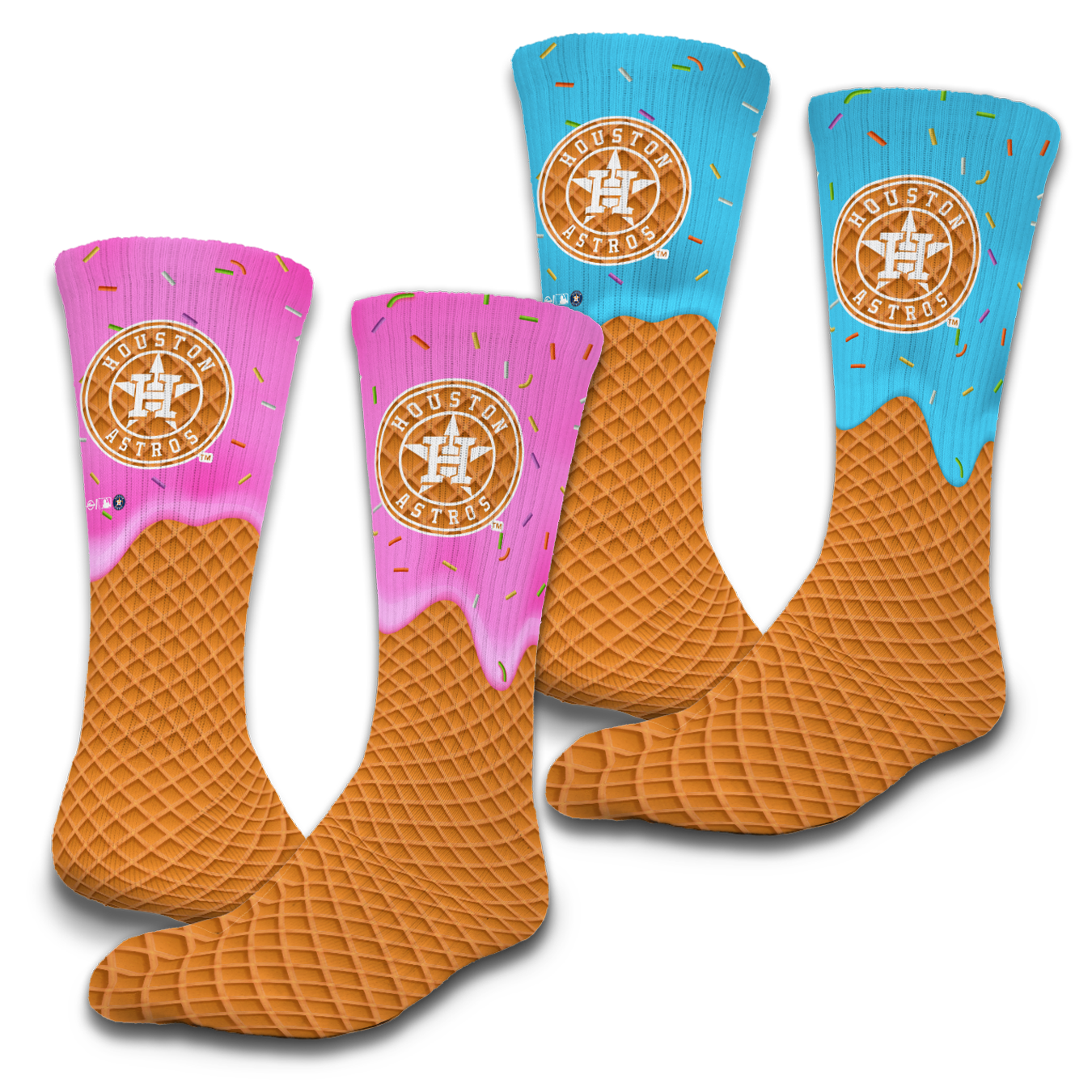 Houston Astros Ice Cream Drip 2-Pack Lifestyle Crew Socks