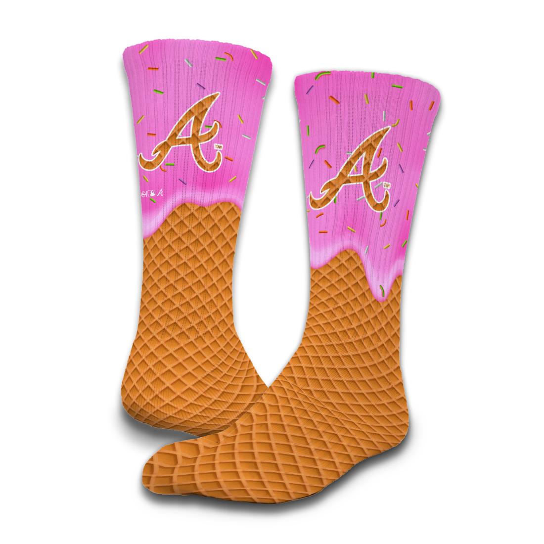 Atlanta Braves Ice Cream Drip 2-Pack Lifestyle Crew Socks