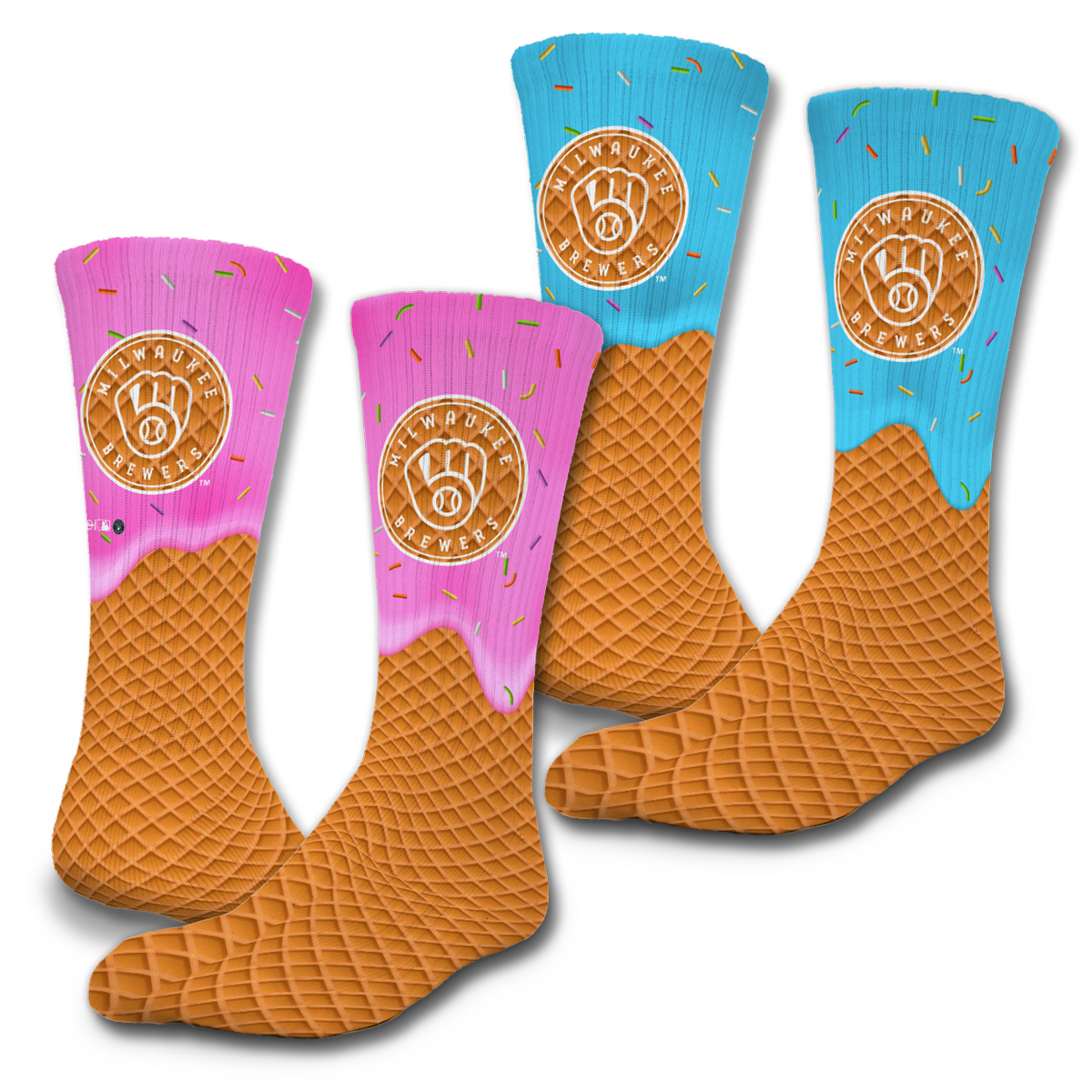 Milwaukee Brewers Ice Cream Drip 2-Pack Lifestyle Crew Socks