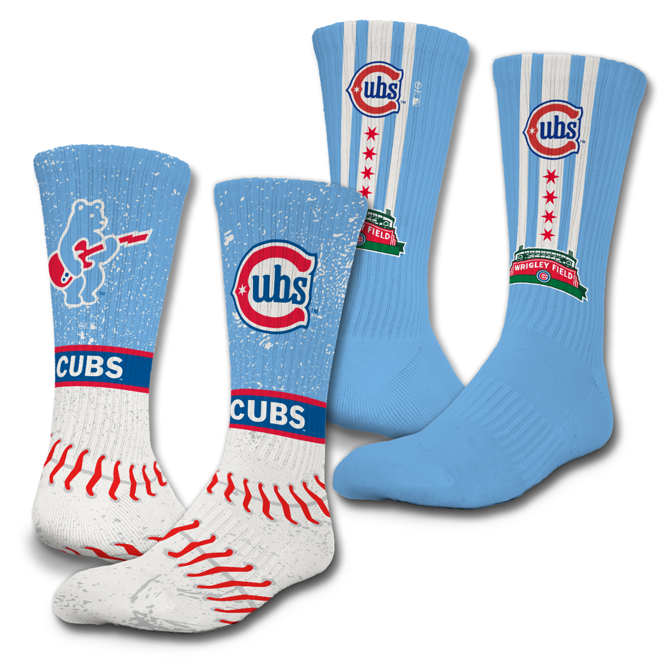 Chicago Cubs Rock Bear 2-Pack Lifestyle Crew Socks