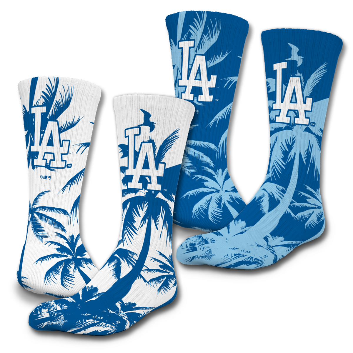 Los Angeles Dodgers Palm Trees 2-Pack Lifestyle Crew Socks