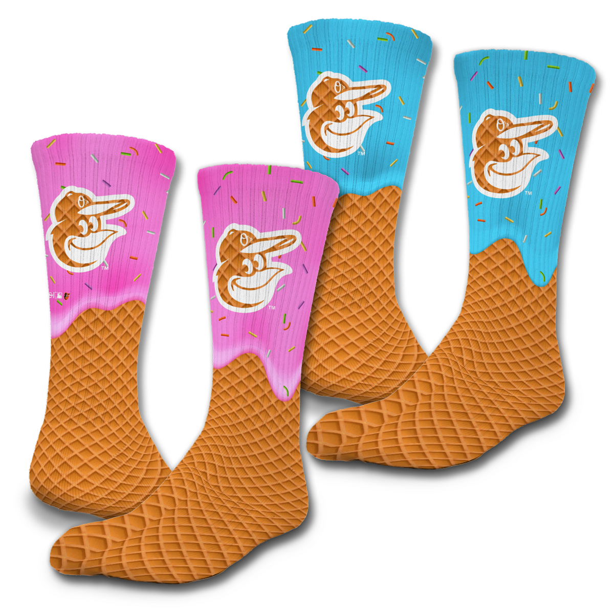 Baltimore Orioles Ice Cream Drip 2-Pack Lifestyle Crew Socks