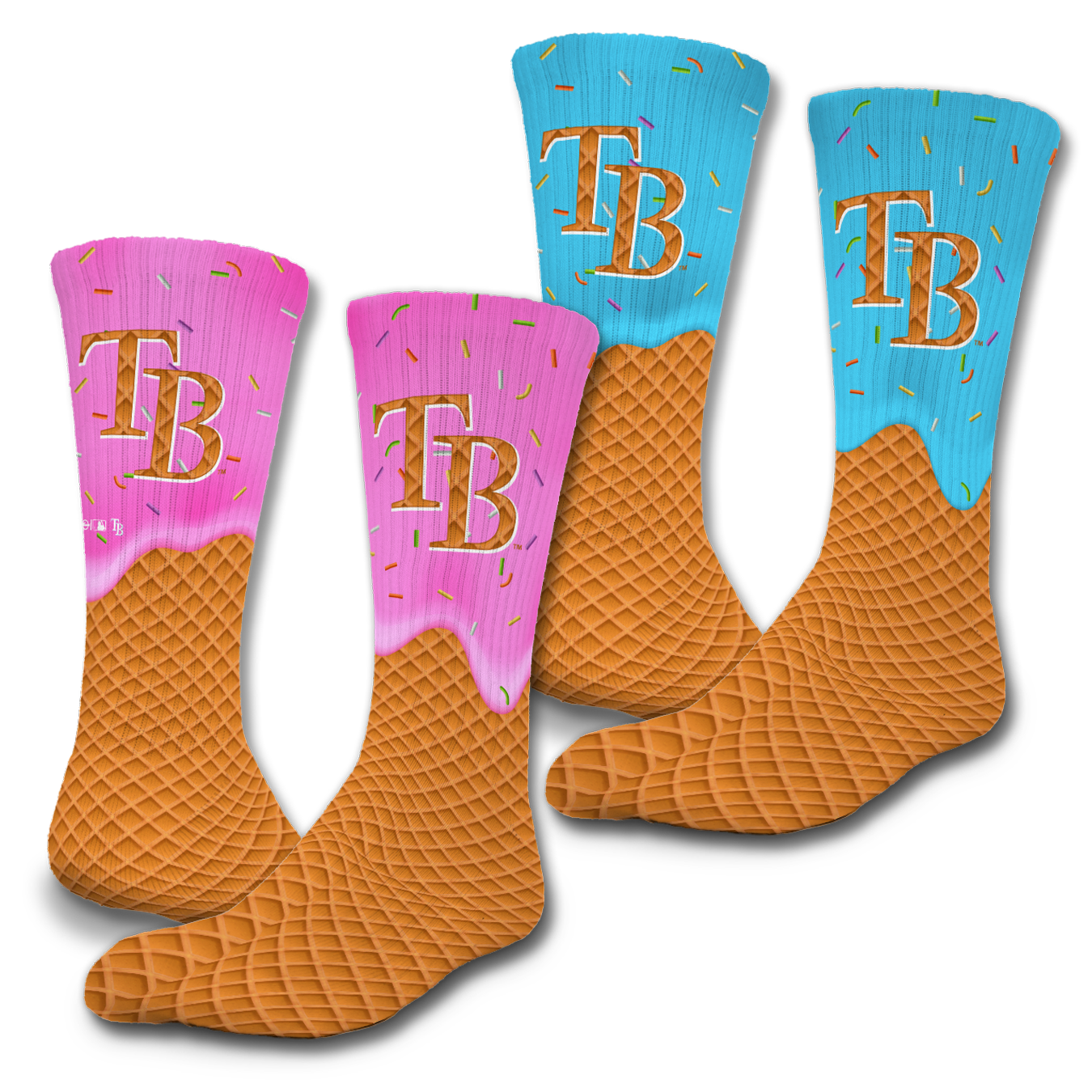 Tampa Bay Rays Ice Cream Drip 2-Pack Lifestyle Crew Socks