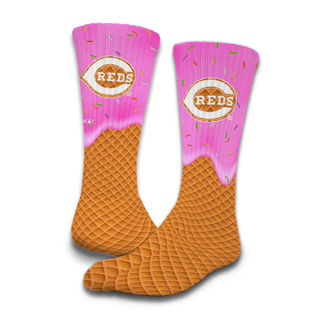 Cincinnati Reds Ice Cream Drip 2-Pack Lifestyle Crew Socks