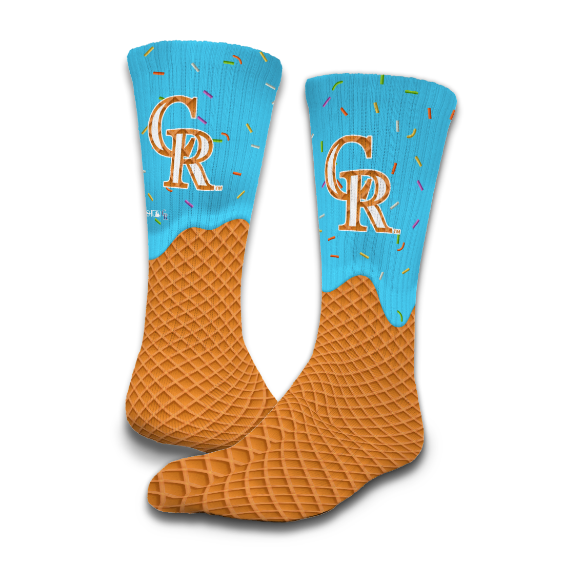 Colorado Rockies Ice Cream Drip 2-Pack Lifestyle Crew Socks