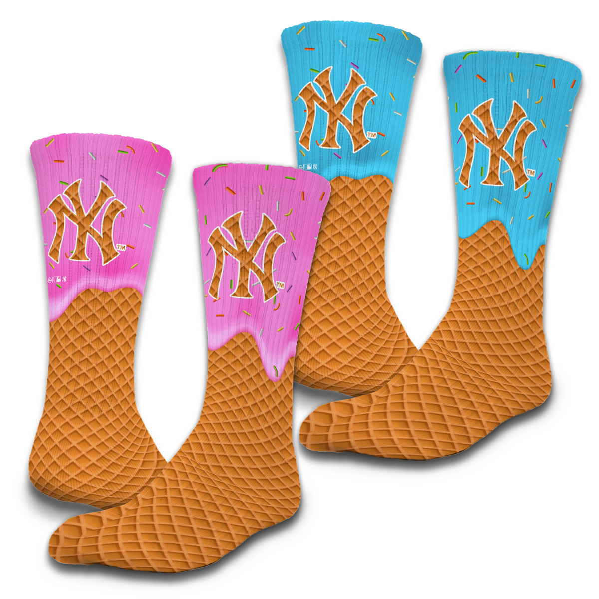 New York Yankees Ice Cream Drip 2-Pack Lifestyle Crew Socks