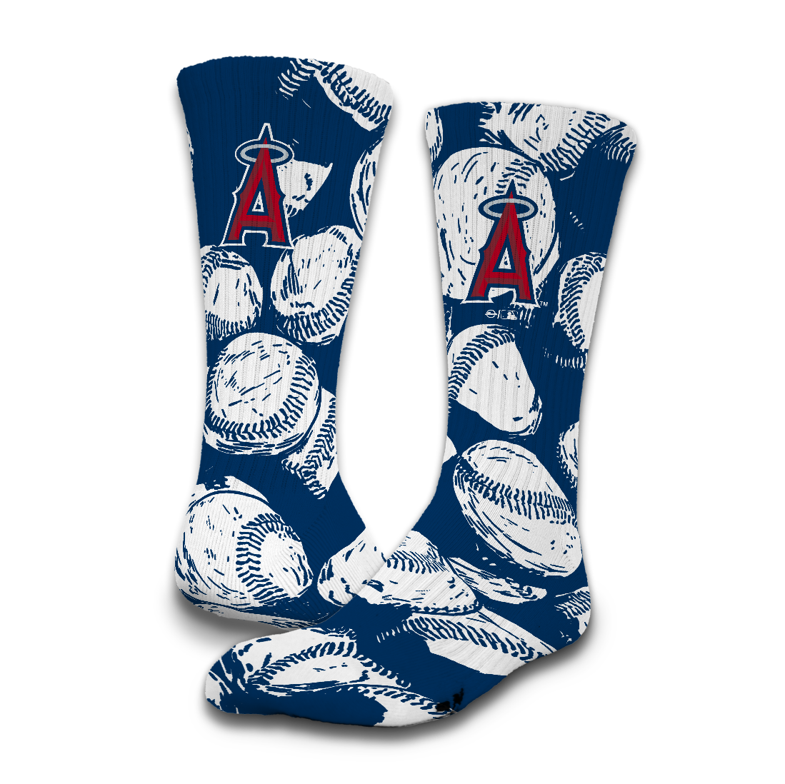 Los Angeles Angels Baseball Pattern Socks