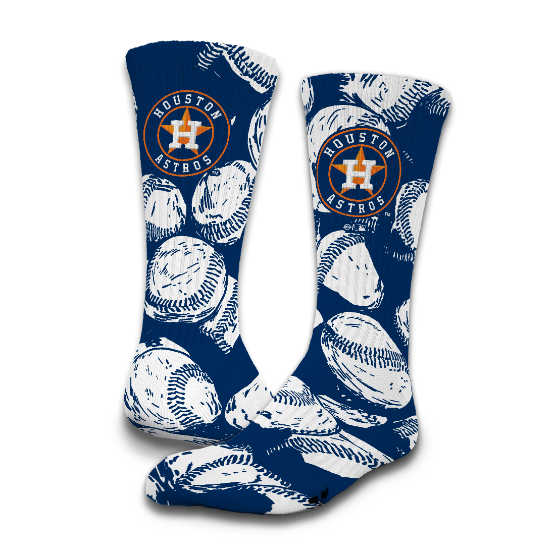 Houston Astros Baseball Pattern Socks