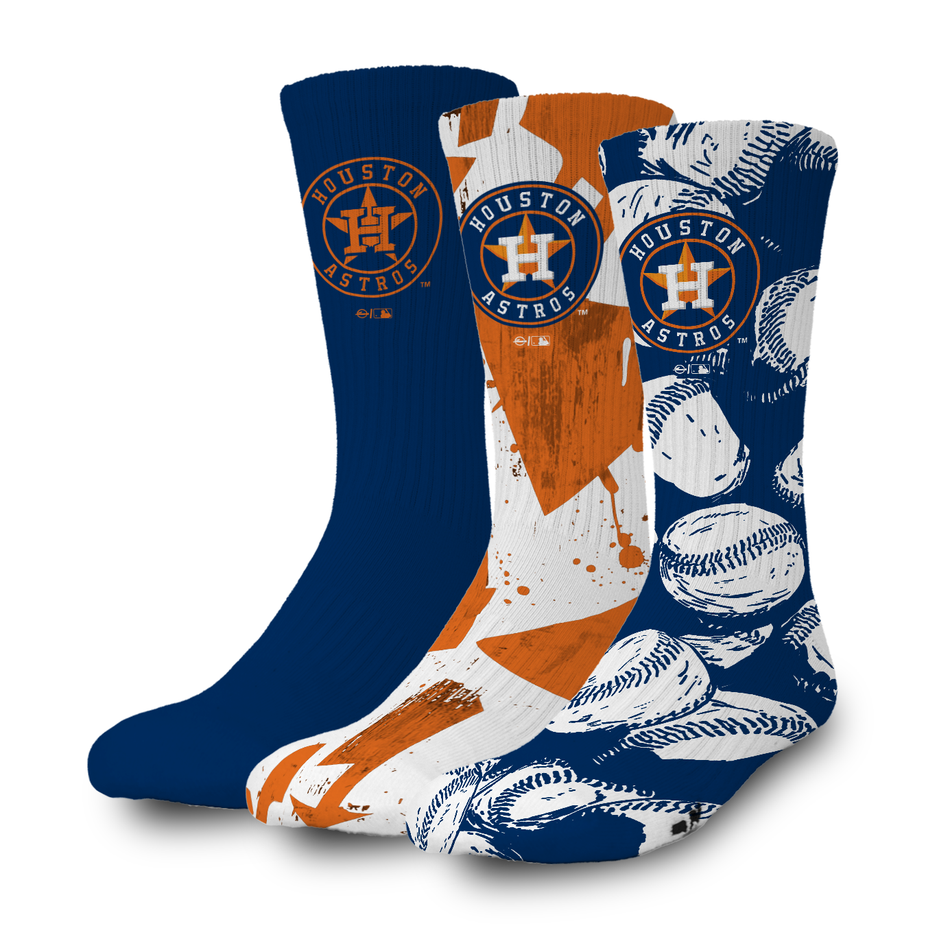 Houston Astros Primary 3 Pack Lifestyle Sock