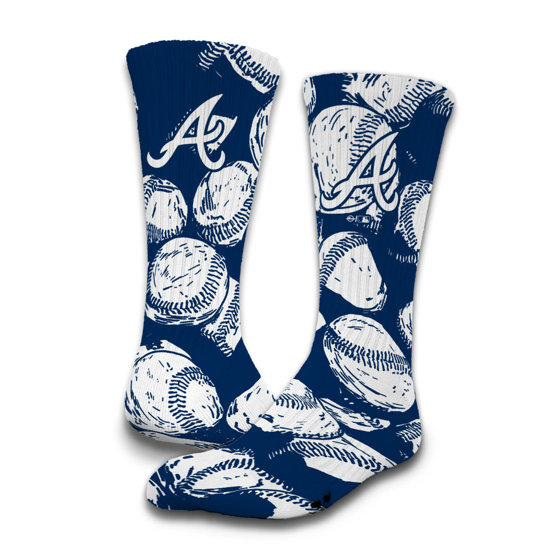 Atlanta Braves Baseball Pattern Socks