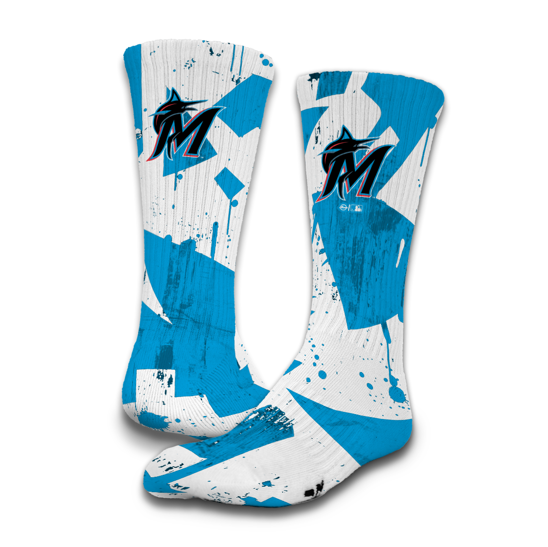 Miami Marlins Grunge Socks