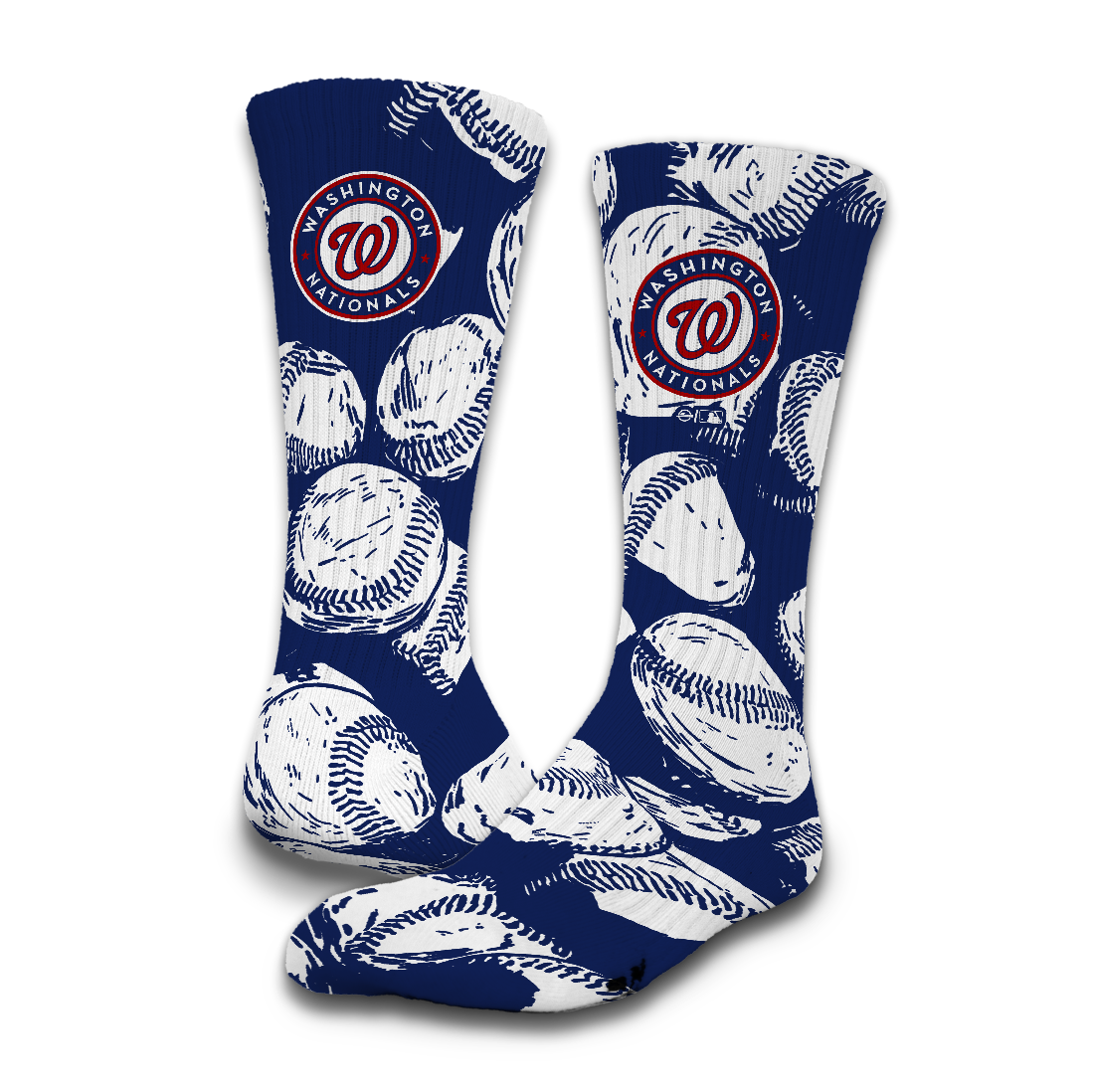Washington Nationals Baseball Pattern Socks
