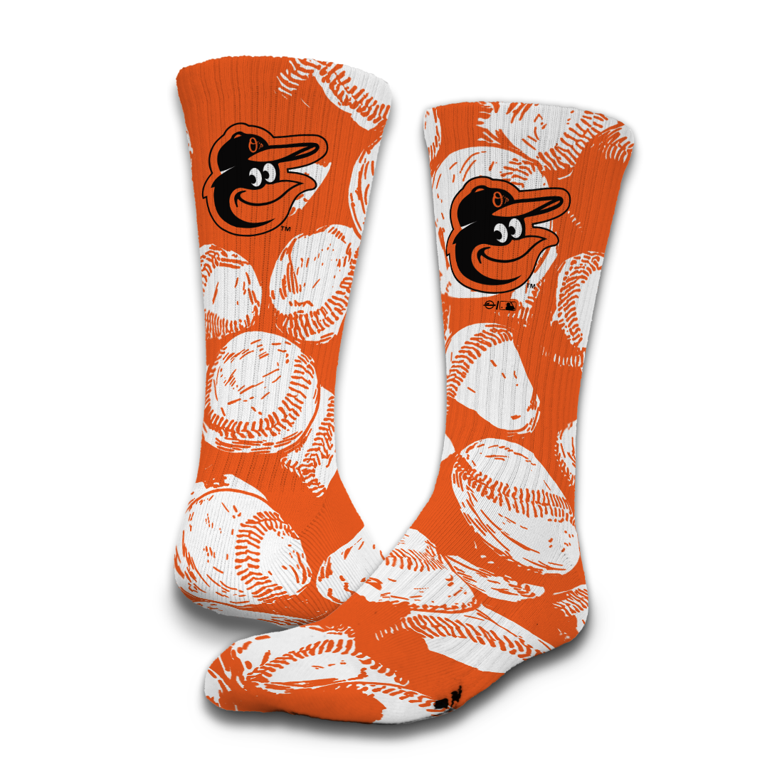 Baltimore Orioles Baseball Pattern Socks