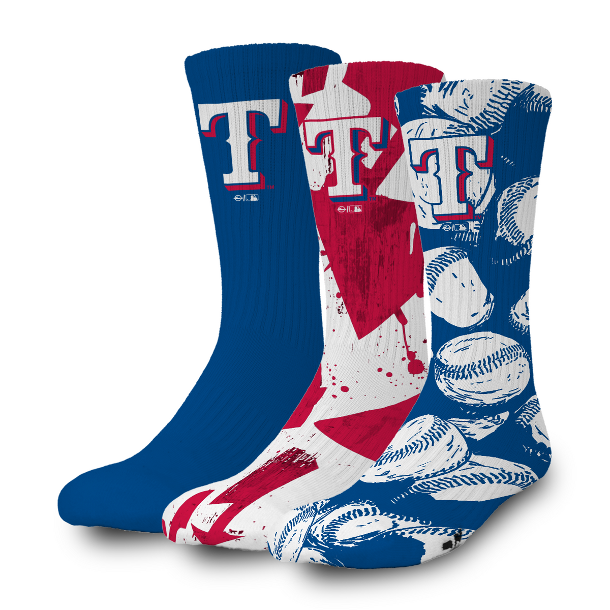 Texas Rangers Primary 3 Pack Lifestyle Sock