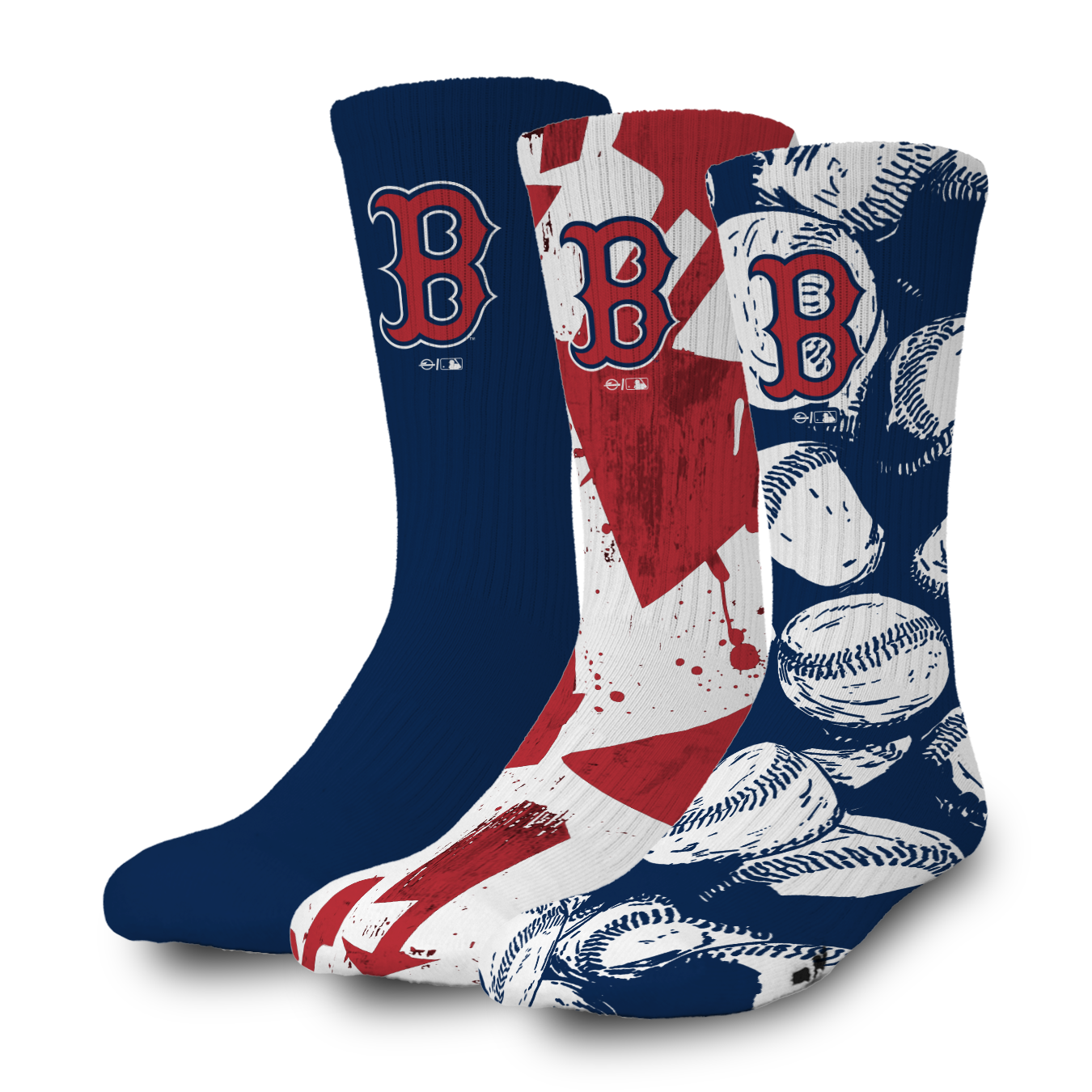 Boston Red Sox Primary 3 Pack Lifestyle Sock