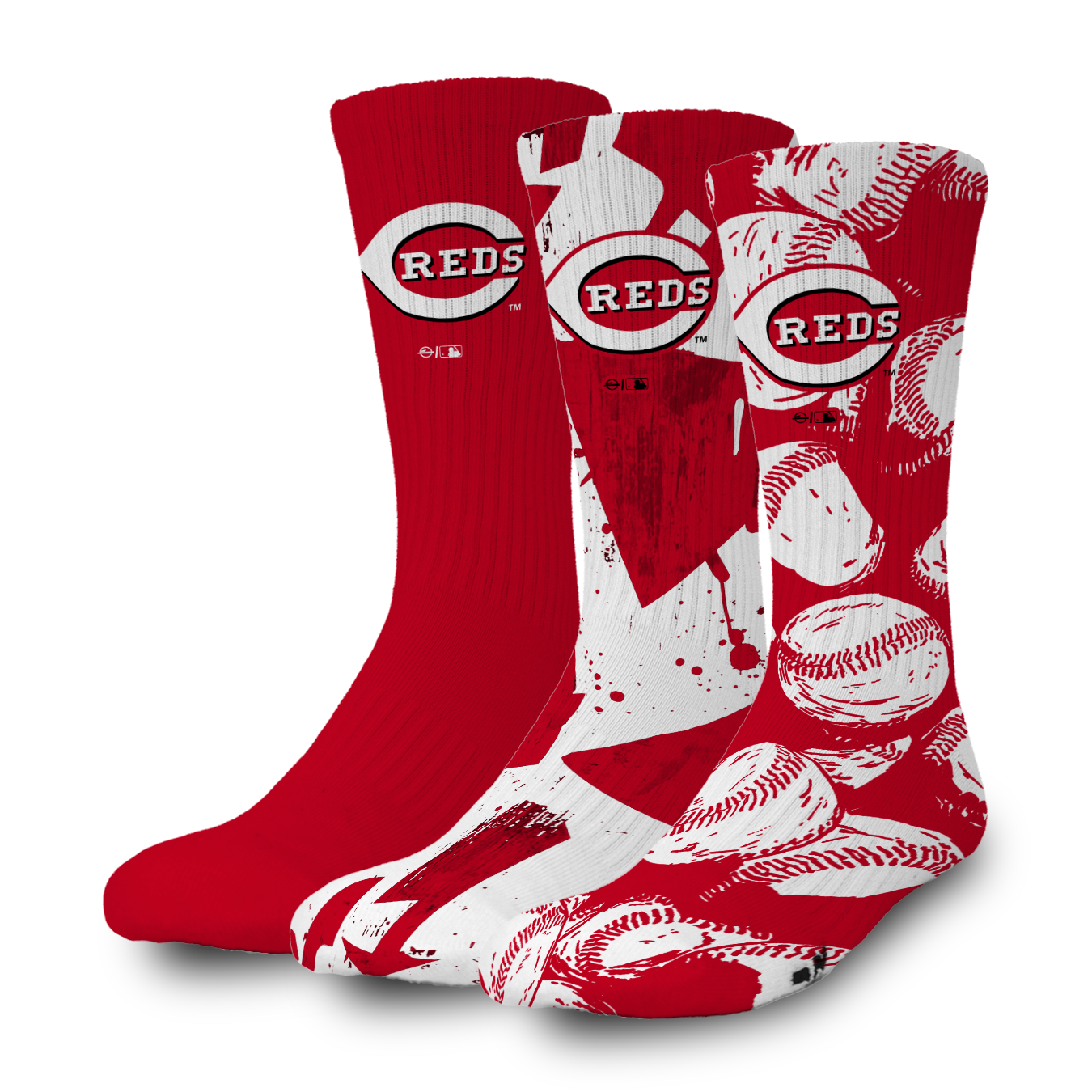 Cincinnati Reds Primary 3 Pack Lifestyle Sock