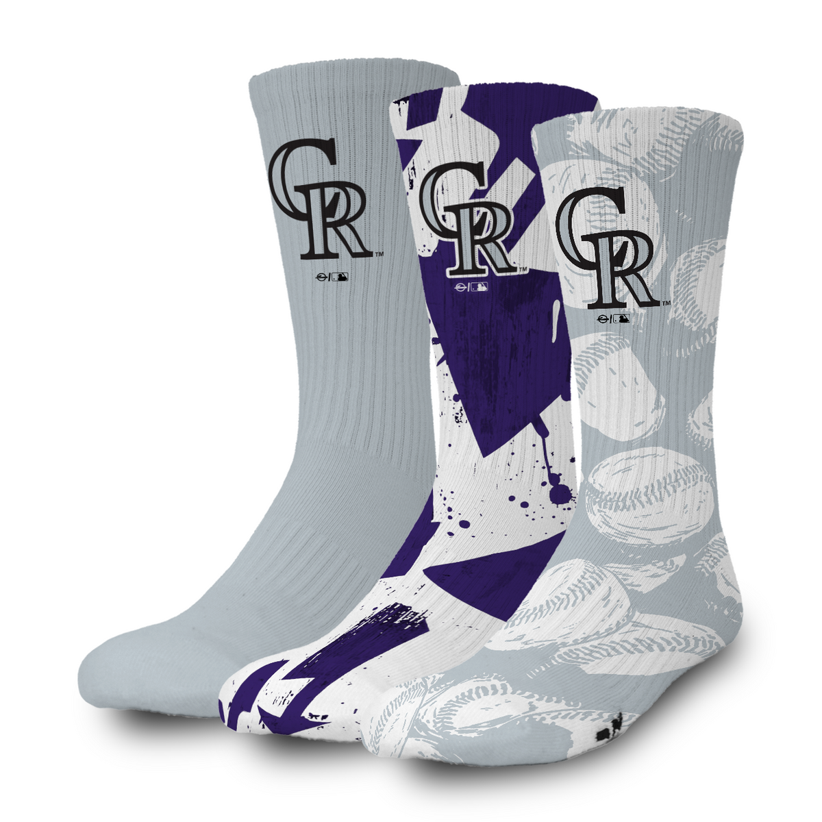 Colorado Rockies Primary 3 Pack Lifestyle Sock