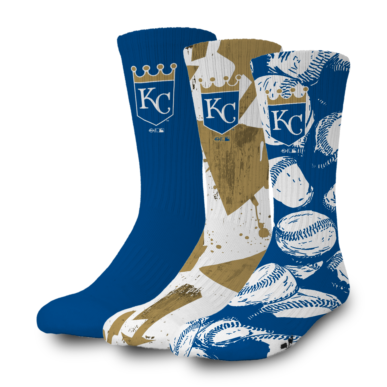 Kansas City Royals Primary 3 Pack Lifestyle Sock