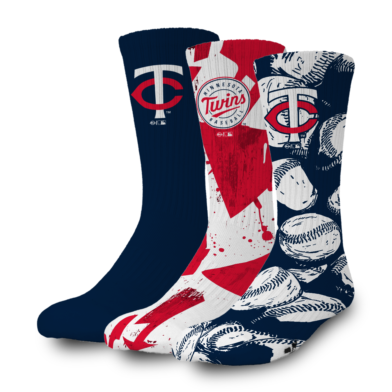 Minnesota Twins Primary 3 Pack Lifestyle Sock