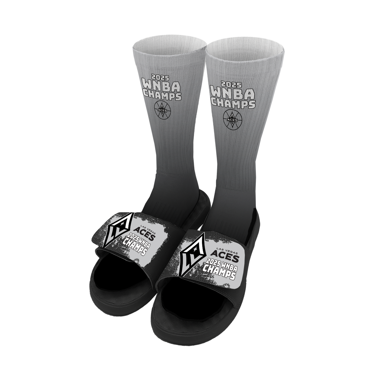 Las Vegas Aces 2025 WNBA Finals Champions Sock/Slide Bundle