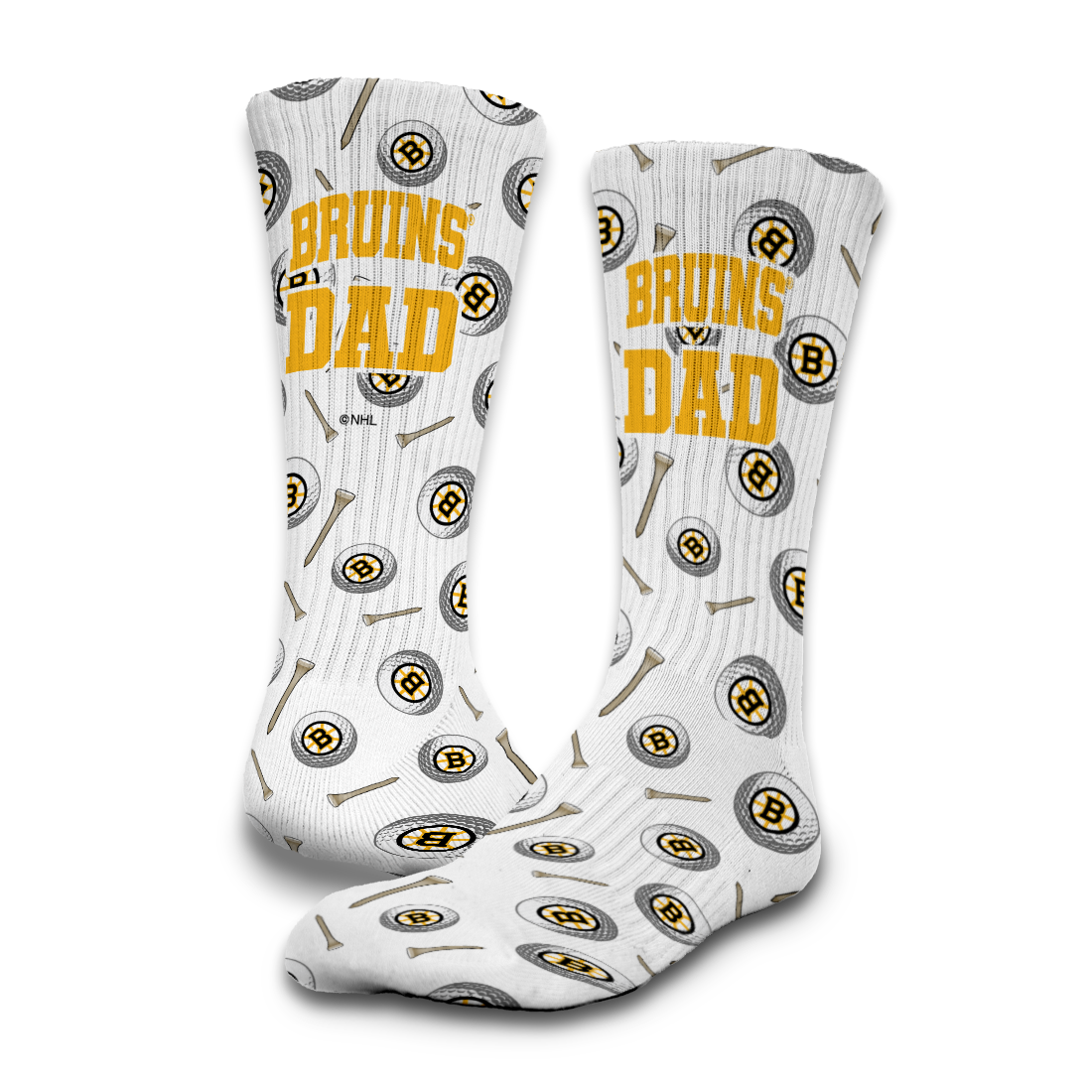 Boston Bruins Golf Dad Father's Day Slide &amp; Sock Bundle