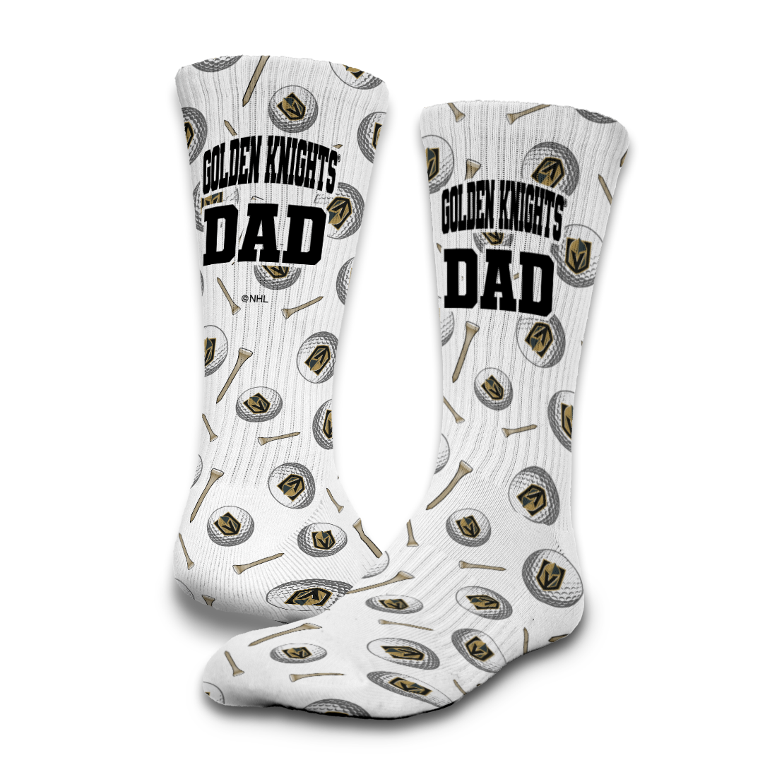 Vegas Golden Knights Golf Dad Father's Day Slide &amp; Sock Bundle