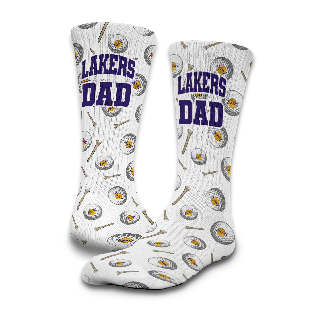 Los Angeles Lakers Golf Dad Father's Day Slide &amp; Sock Bundle