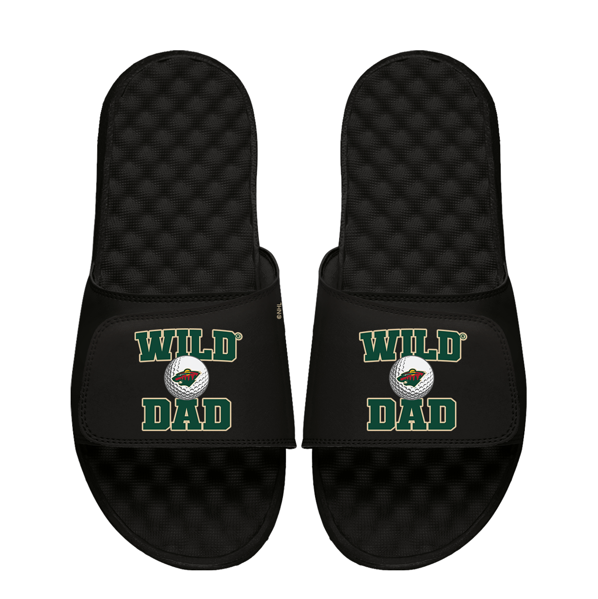 Minnesota Wild Golf Dad Father's Day Slide & Sock Bundle