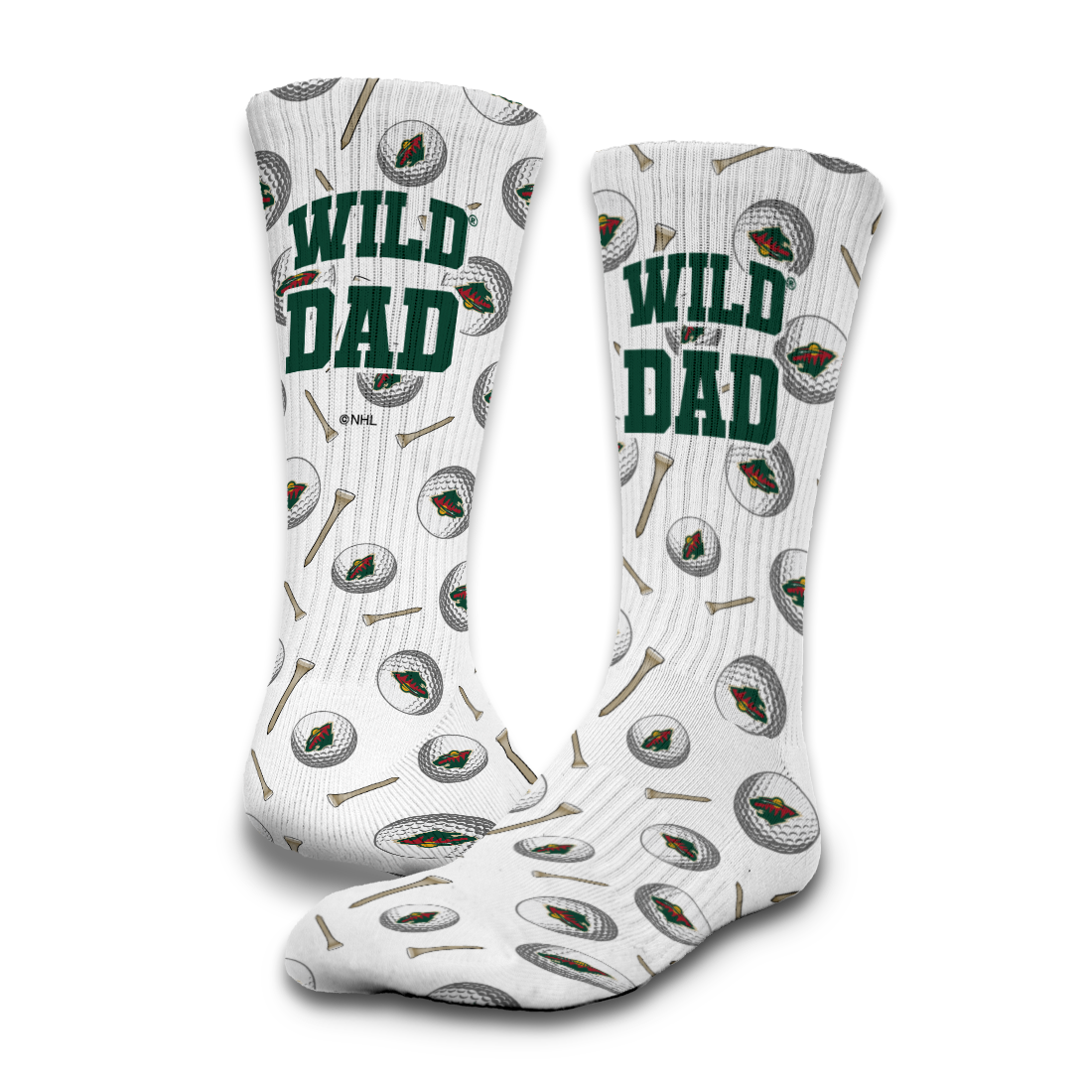 Minnesota Wild Golf Dad Father's Day Slide &amp; Sock Bundle