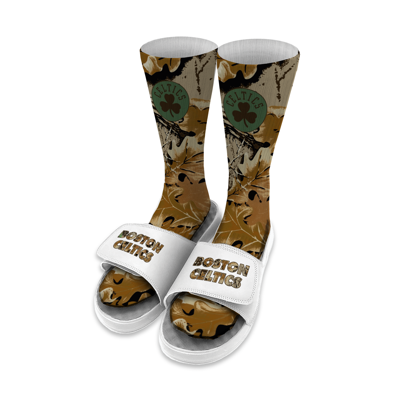 Boston Celtics RealTree Camo Sock/Slide Bundle