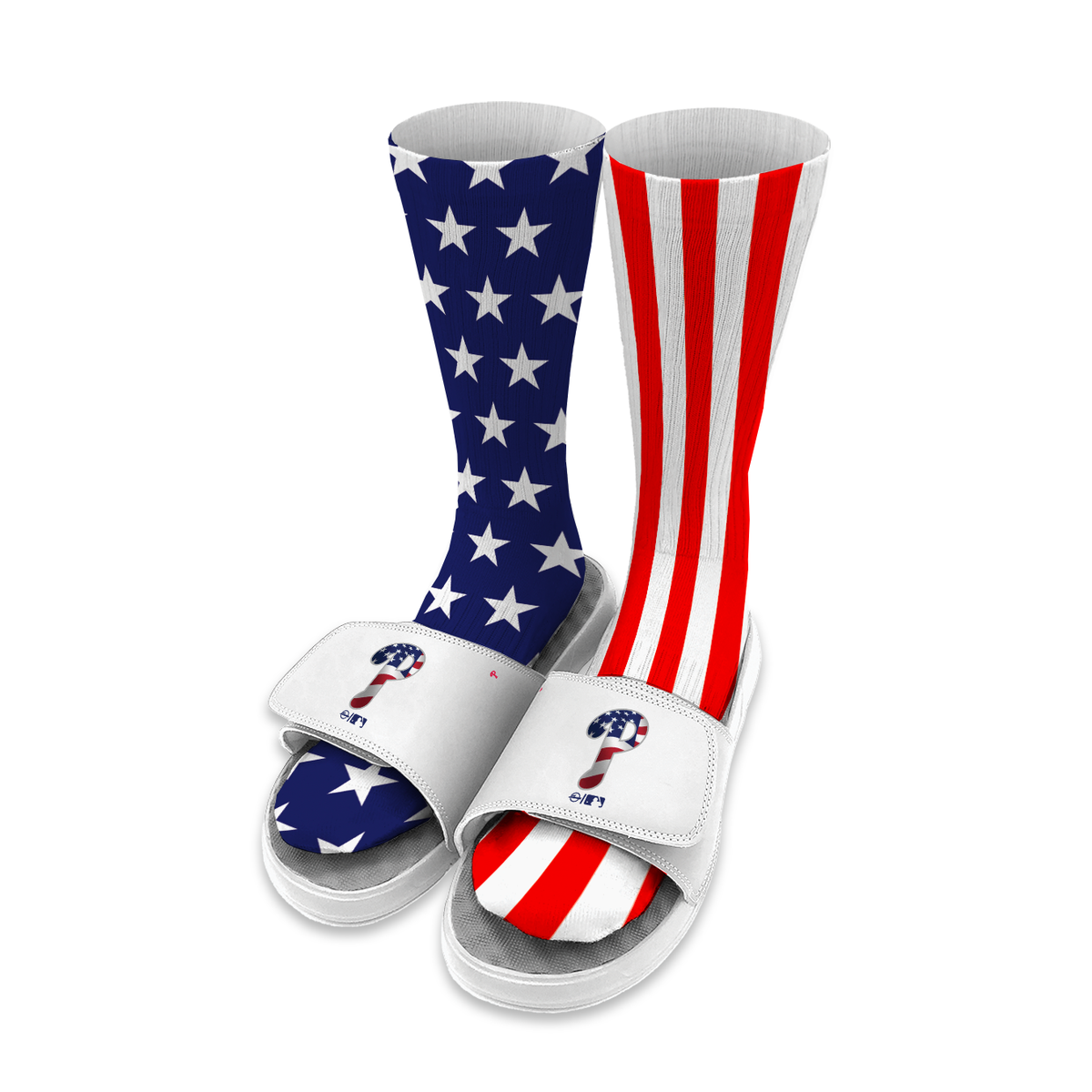 Philadelphia Phillies USA Americana Slide and Sock Bundle
