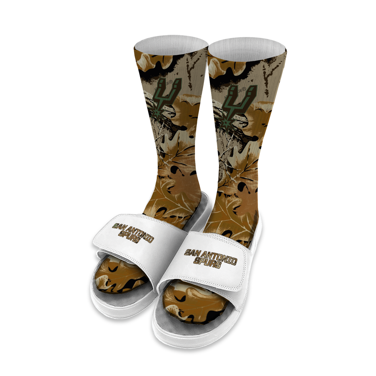 San Antonio Spurs RealTree Camo Sock/Slide Bundle