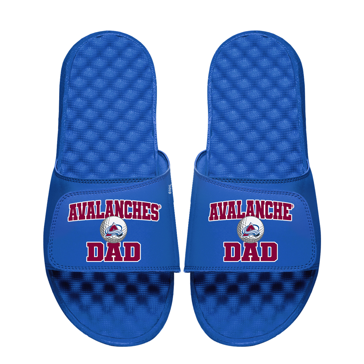 Colorado Avalanche Golf Dad Father's Day Slide & Sock Bundle