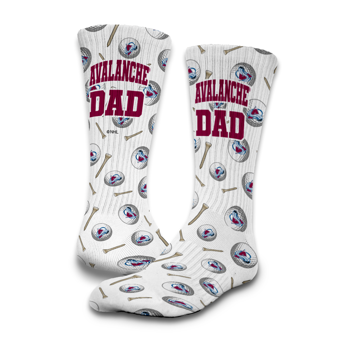 Colorado Avalanche Golf Dad Father's Day Slide &amp; Sock Bundle
