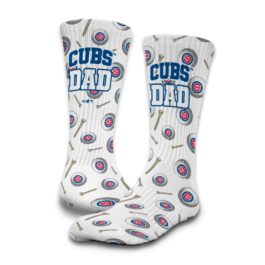 Chicago Cubs Golf Dad Father's Day Slide &amp; Sock Bundle
