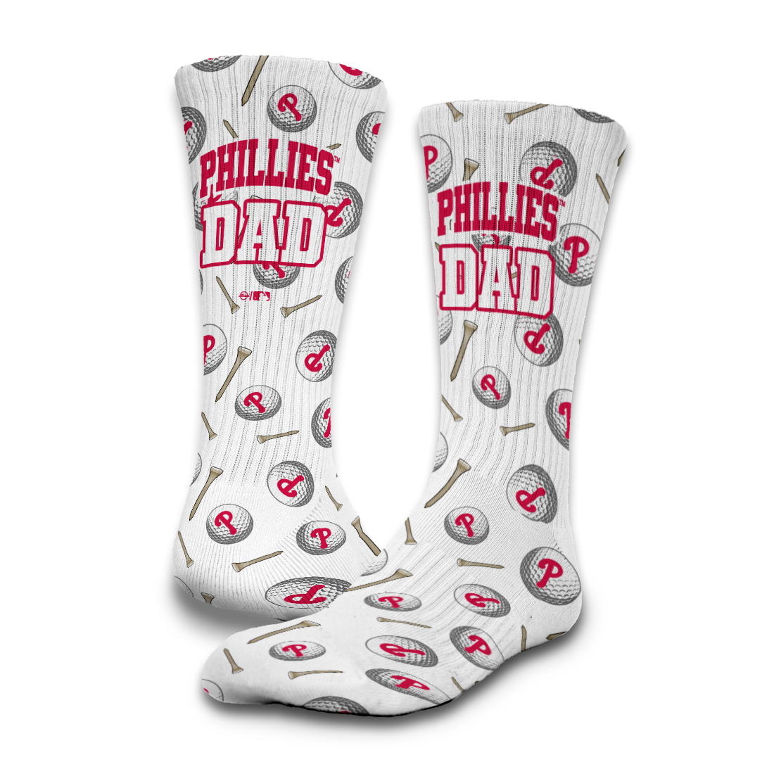 Philadelphia Phillies Golf Dad Father's Day Slide &amp; Sock Bundle