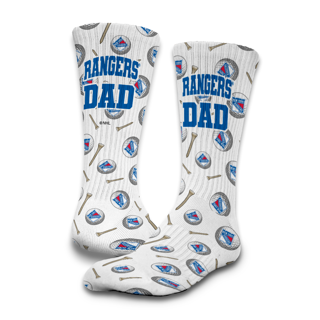 New York Rangers Golf Dad Father's Day Slide &amp; Sock Bundle