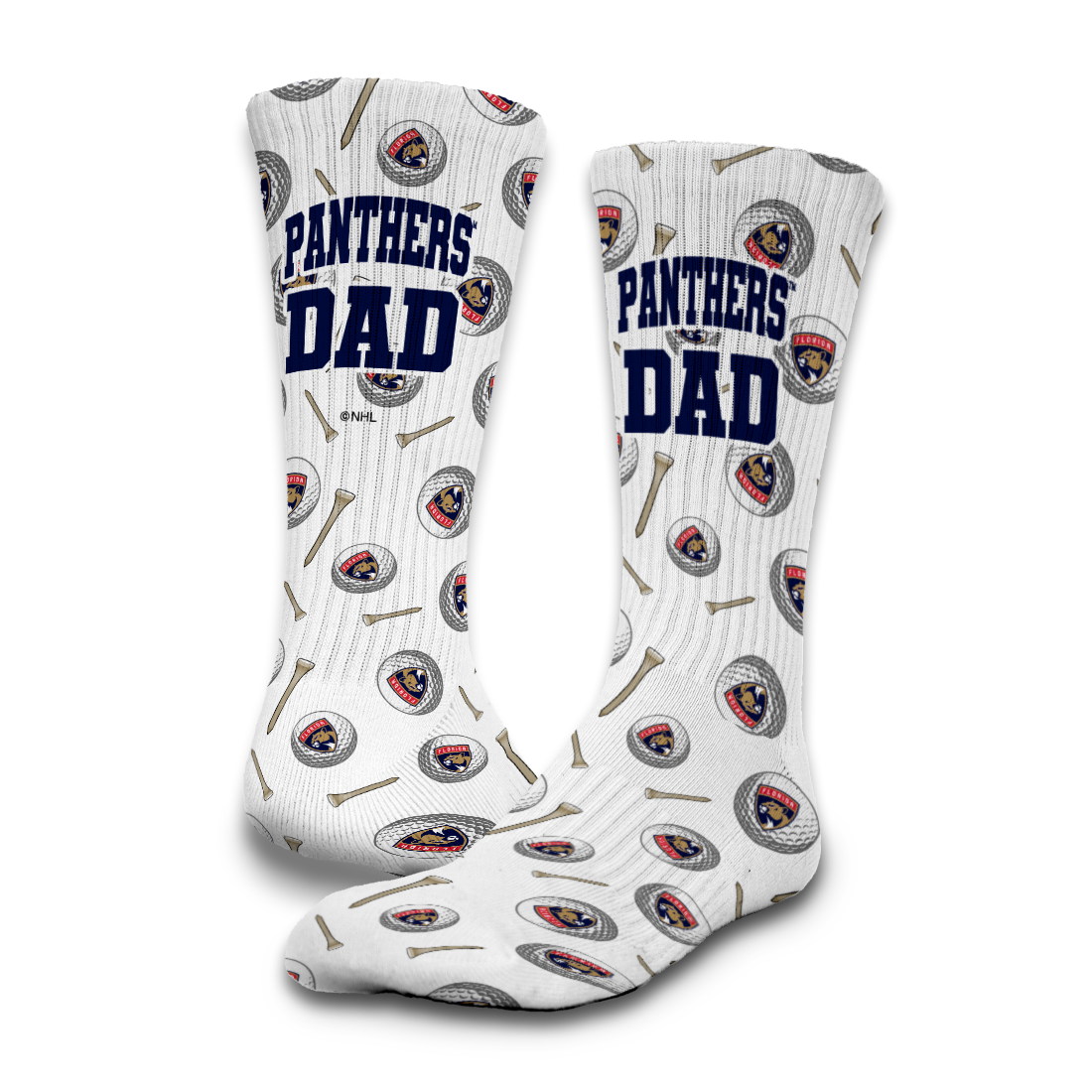 Florida Panthers Golf Dad Father's Day Slide &amp; Sock Bundle