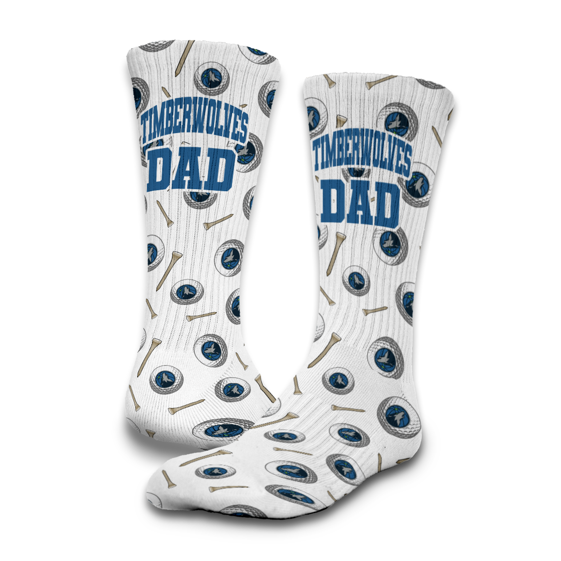 Minnesota Timberwolves Golf Dad Father's Day Slide &amp; Sock Bundle