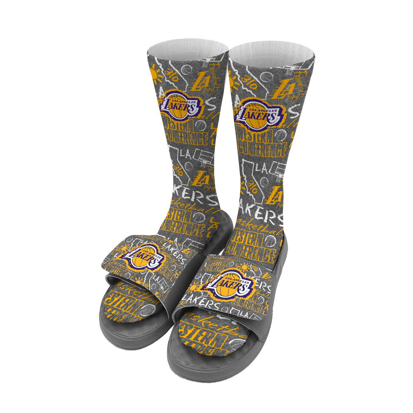 Los Angeles Lakers Sock/Slide Chalk Bundle