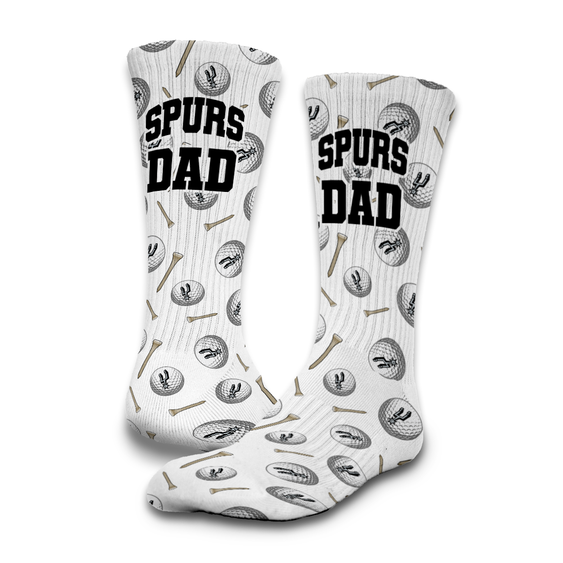 San Antonio Spurs Golf Dad Father's Day Slide &amp; Sock Bundle