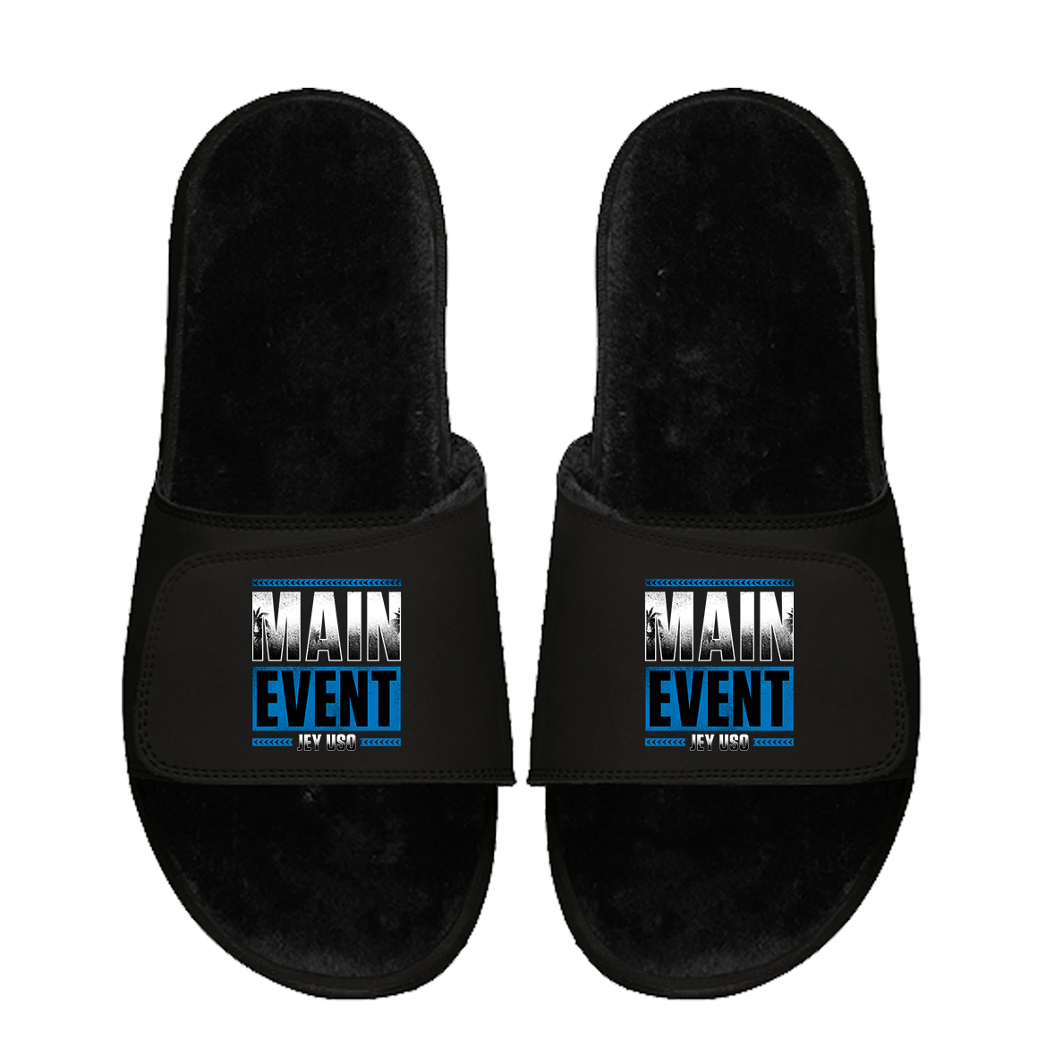 Jey Uso Black Fur Slides