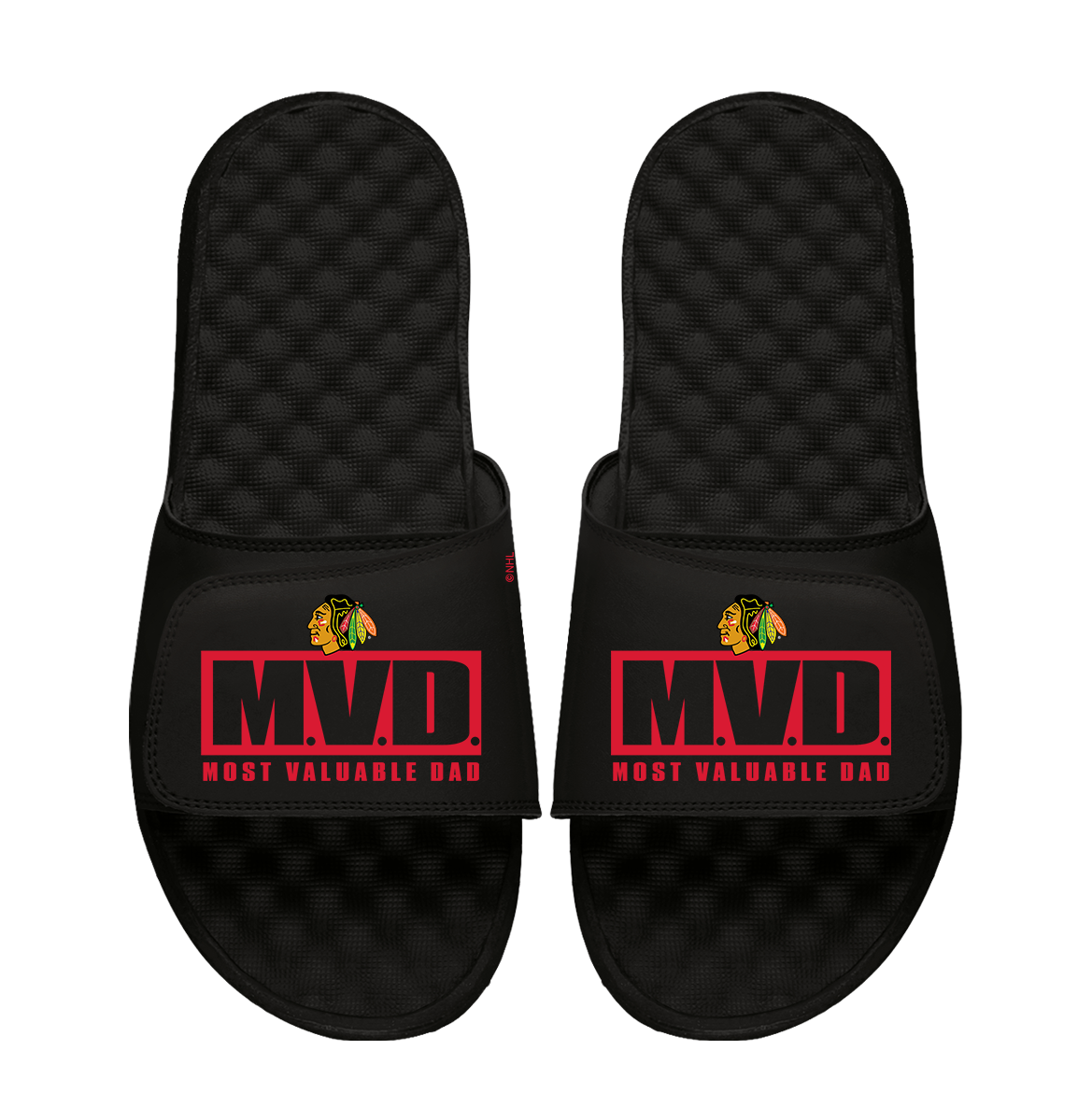 Chicago Blackhawks Most Valuable Dad Father's Day Slide Sandals