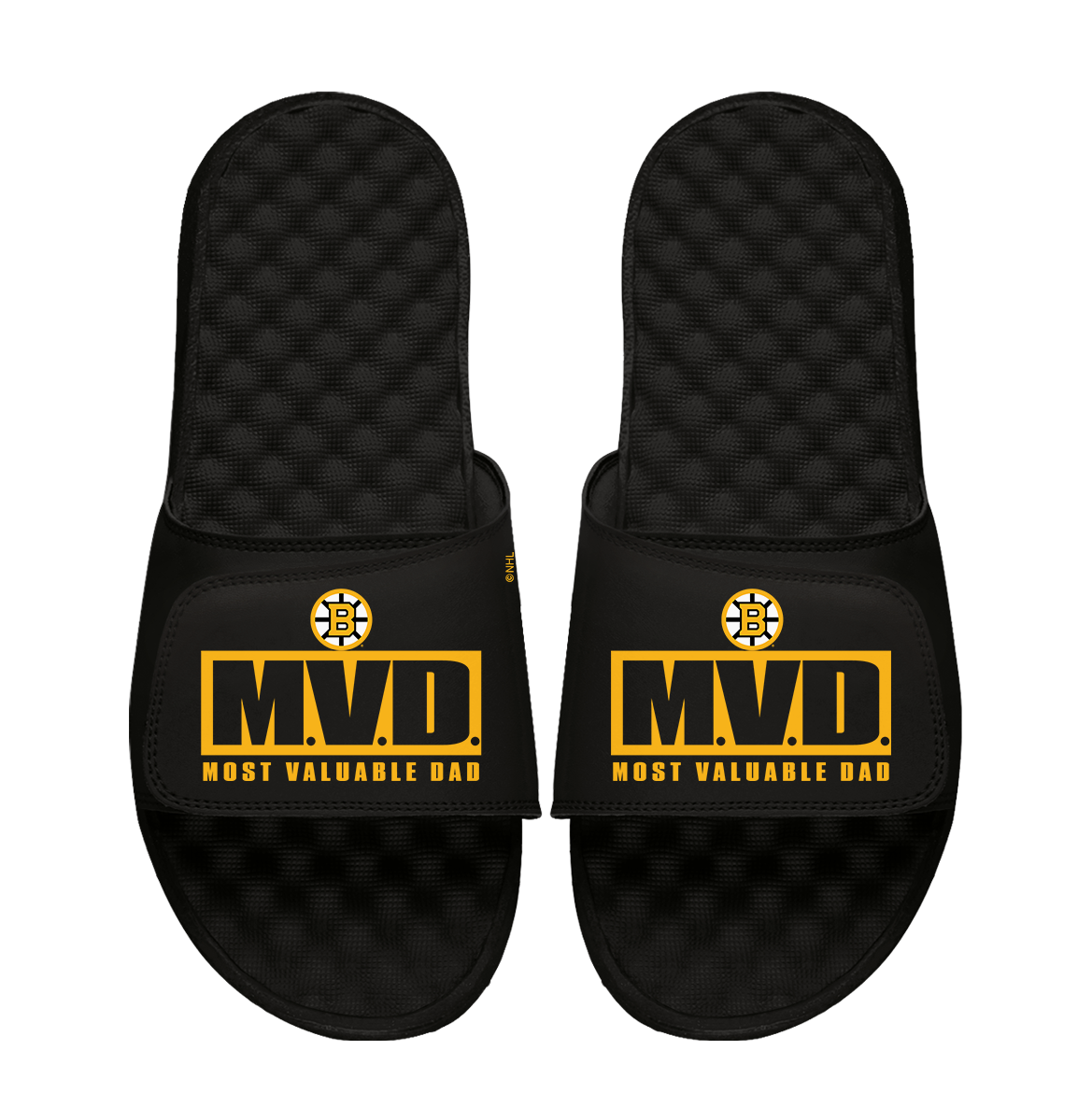 Boston Bruins Most Valuable Dad Father's Day Slide Sandals