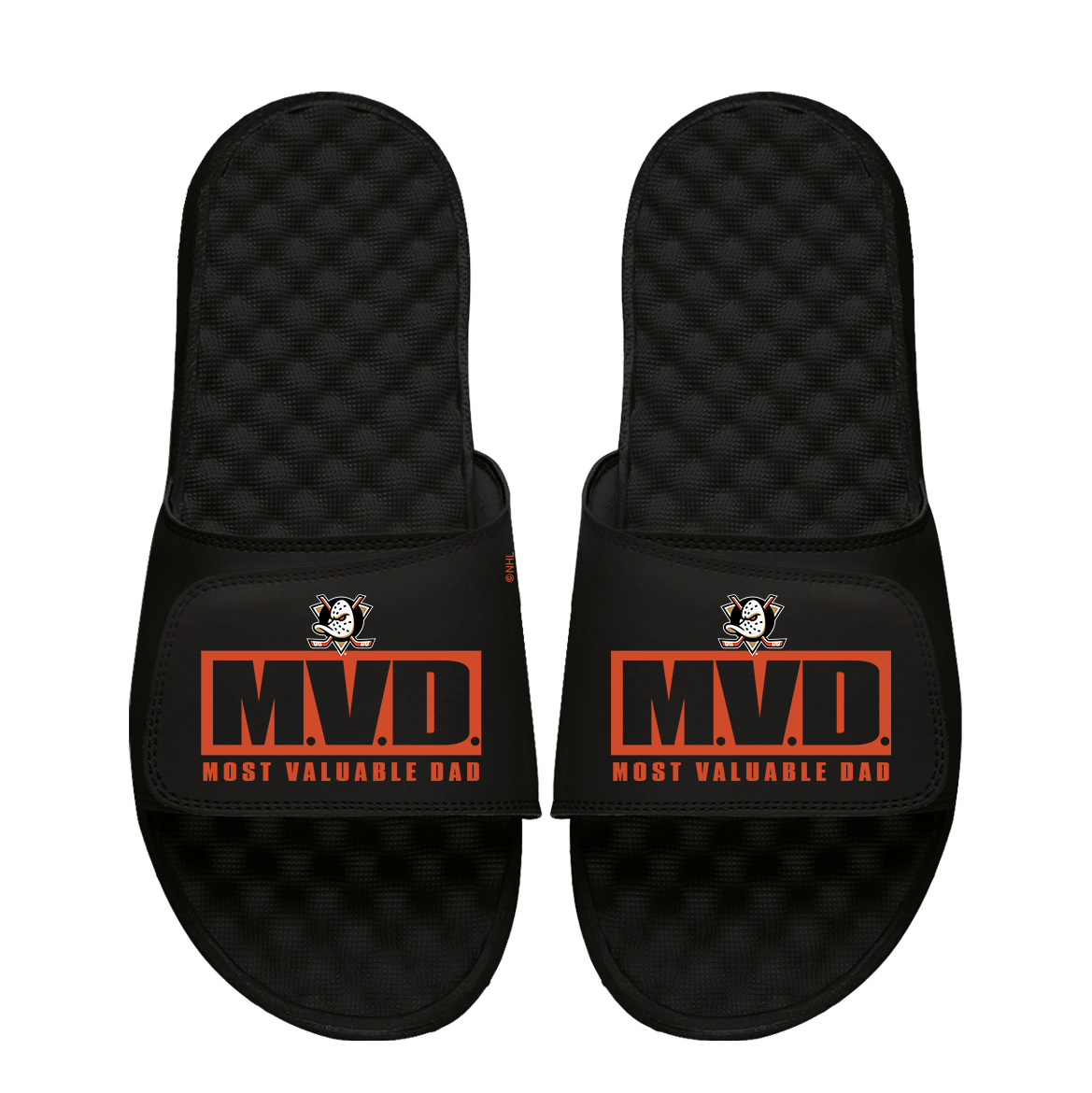 Anaheim Ducks Most Valuable Dad Father's Day Slide Sandals