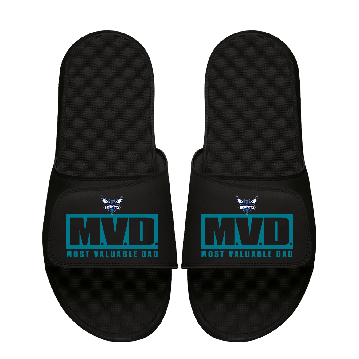 Charlotte Hornets Most Valuable Dad Father's Day Slide Sandals