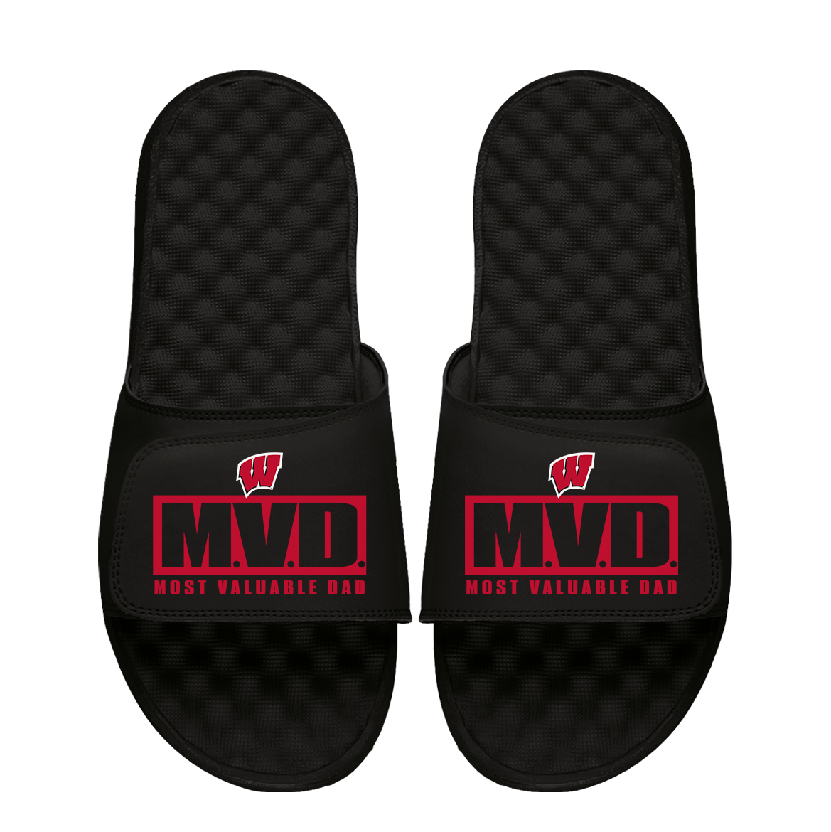 Wisconsin Badgers Most Valuable Dad Father's Day Slide Sandals