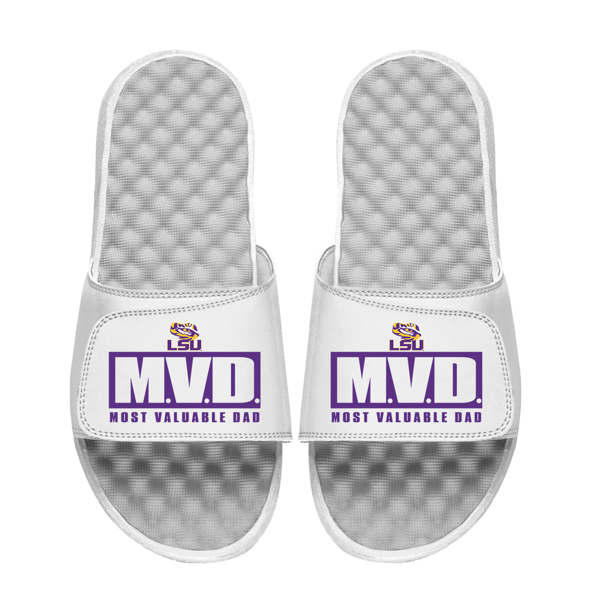 LSU Tigers Most Valuable Dad Father's Day Slide Sandals