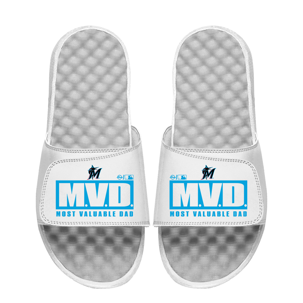 Miami Marlins Most Valuable Dad Father's Day Slide Sandals