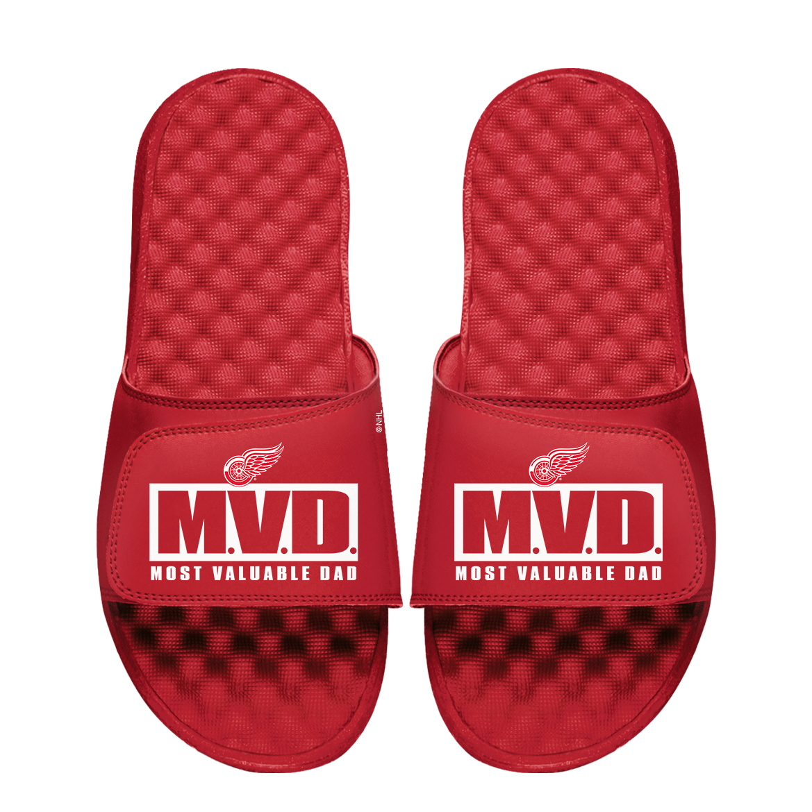 Detroit Red Wings Most Valuable Dad Father's Day Slide Sandals